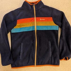 Colorful Fleece Jacket with Stripes